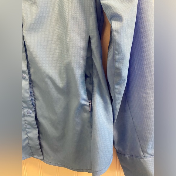 Columbia PFG Professional Fishing Gear Blue Snap Button Up Long Sleeve Vented S - Picture 2 of 9